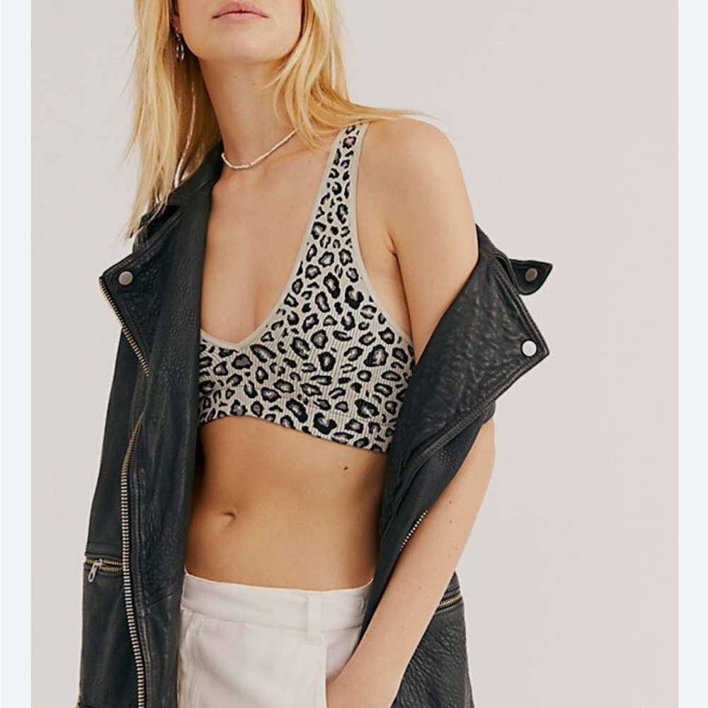 Free people XS bralette leopard print.